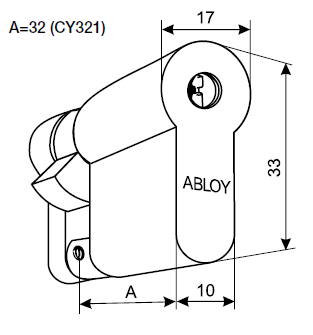 Размеры Abloy CY321U