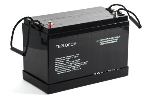 TEPLOCOM АКБ 100Ач Герметичный свинцово-кислотный необслуживаемый AGM АКБ 12В 100Ач