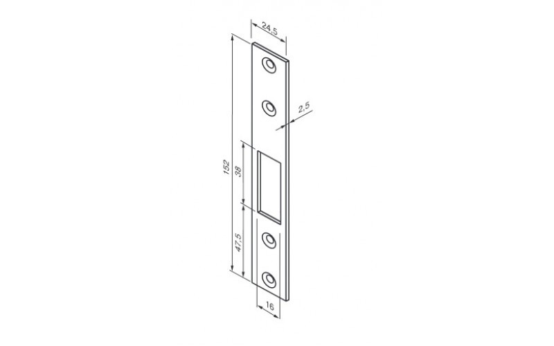 Размеры ответной запорной планки Abloy 4613