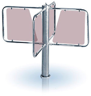 PERCo-RTD-03S полуростовый роторный электромеханический турникет с поручнями из нержавеющей стали