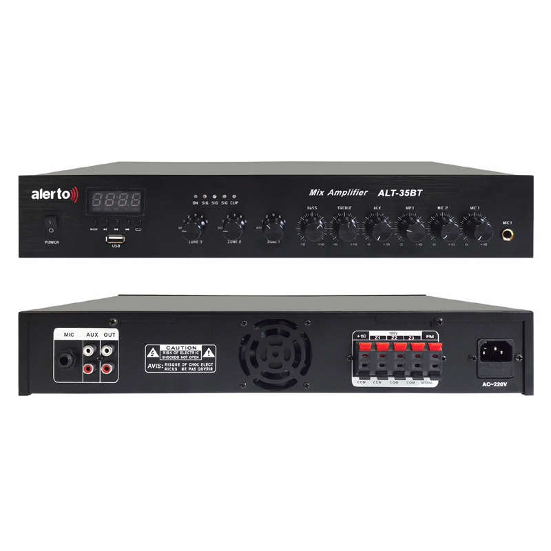 ALT-60BT усилитель 60вт, USB, FM тюнер, Bluetooth, 3 зоны