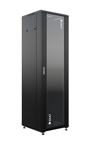 SKAT TB-32R660GF-B Шкаф напольный универсальный серверный 32U 600х600мм, дверь стеклянная