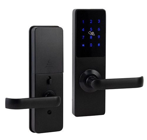 HSU-6679BT-TH Замок гостиничный беспроводной. Дизайн: "Черный". Онлайн, BLE, кодовая панель