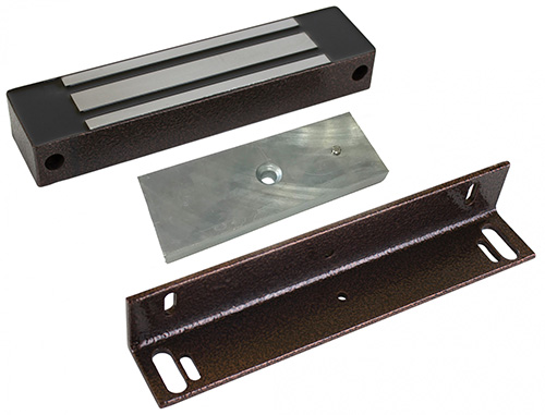 ML-295KB электромагнитный замок, усилие 300кг с уголком коричневый