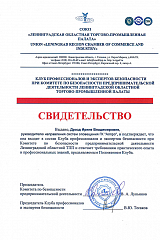 Свидетельство почетного члена Клуба профессионалов